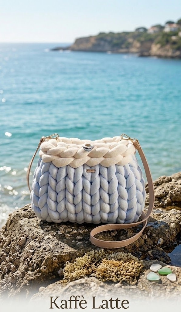 ##The Azur – Sky Blue & Cream Velvet Bag##